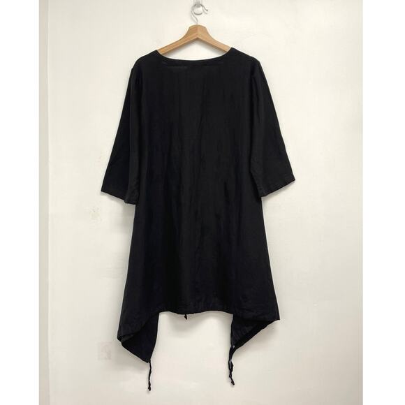 NWT Bryn Walker Linen A-Line Lagenlook Ruched Asymmetrical Art to Wear Tunic Med - Picture 2 of 14